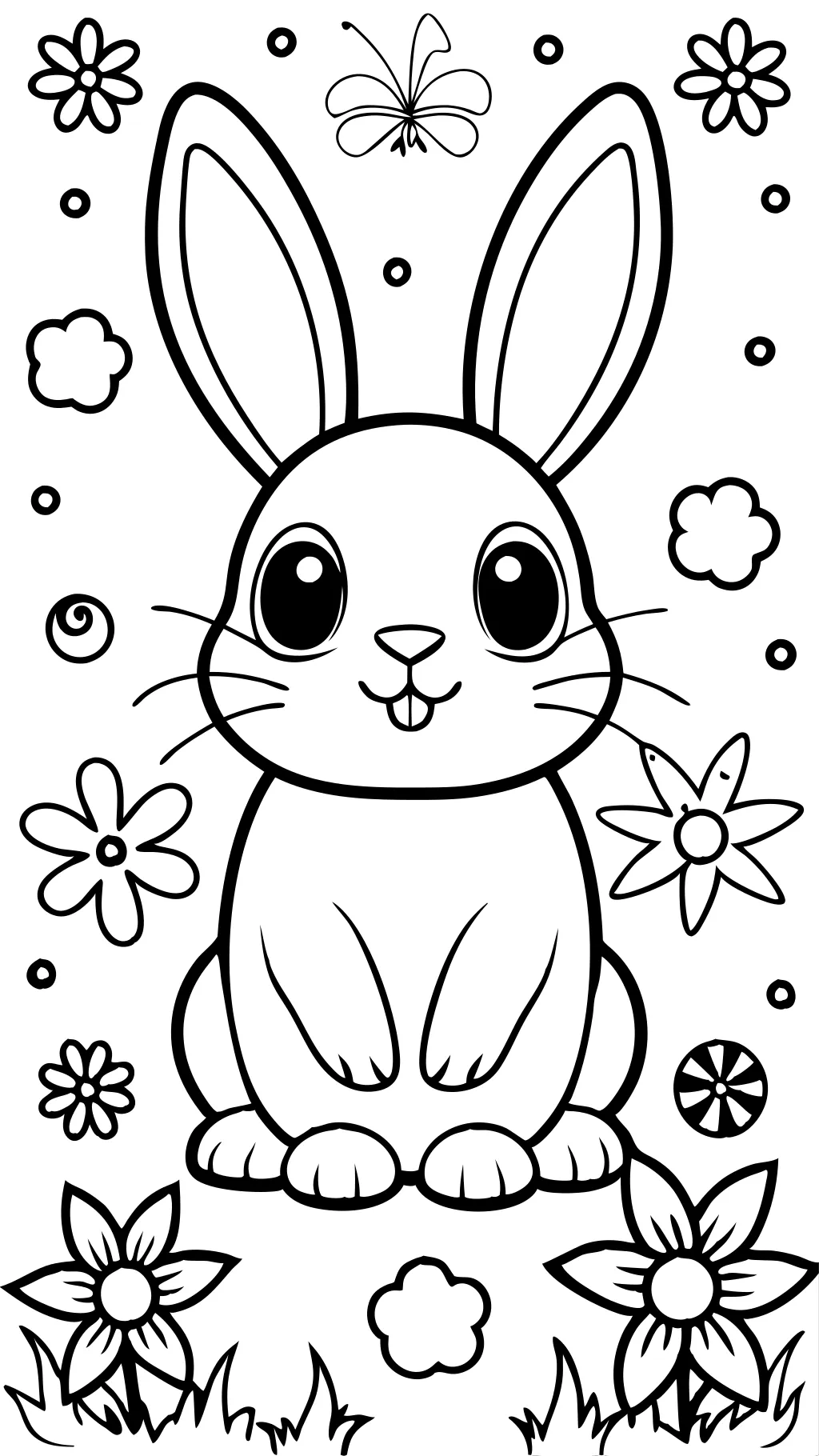 coloriage mignon de lapin